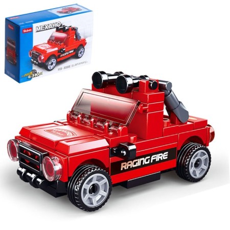 Designer inertial mechano "Cars", 55 parts red color