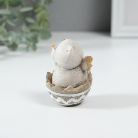 Polystone souvenir "Chicken in a shell" 5x4.5x6.5 cm-3