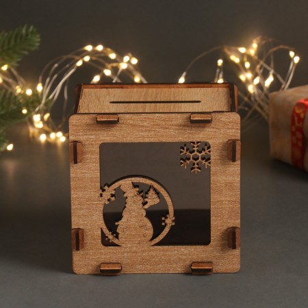 New Year's piggy bank "Snowman" 12x12x9 cm-1