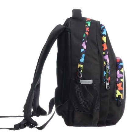 School backpack, 40 x 27 x 20 cm, Grizzly, ergonomic back, laptop department, black-3