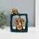 Souvenir Ceramics "Eliors - Support. Square" Dark green with gold 6x13.5x17.5 cm