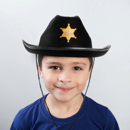 Kalmoye children's hat "Main Sheriff", district. 52-54, black color-5