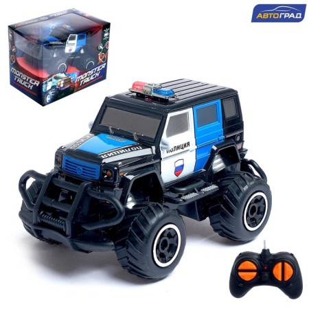 Radio -controlled jeep "Police" works on batteries, black color