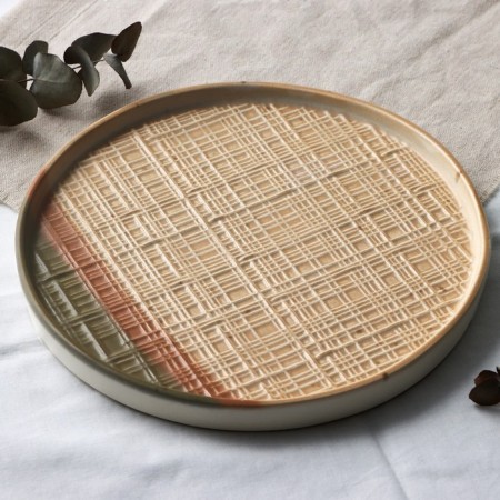 Ceramic plate "Self -Cecular", 21.2 cm, beige color-2