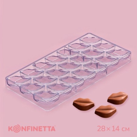 Konfinetta chocolate uniform "Sponges", 28 × 14 cm, 21 cells (4.8 × 2.5 × 1.8 cm)