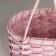 Wicker basket, 24x10.5x34 cm, pink