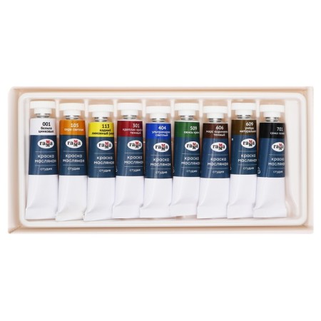 Oil art, set of 9 colors x 9 ml, in tubes, gamma, "Studio", 20100899-1