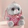 Soft toy "Bunny La Pu in the Cambinison with Crown", the color is gray, 20cm