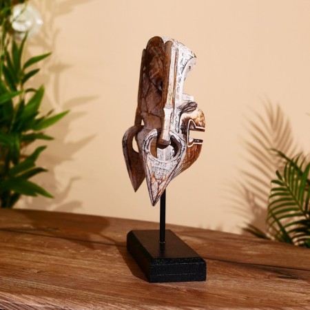 Mask "Hanuman" on a stand, Albezia 30 cm-4