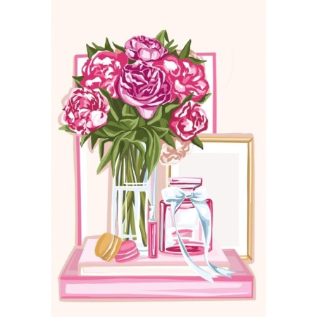 Diamond mosaic on a frame with full filling "Beautiful Flowers", 20 × 30 cm-1