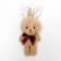 Soft toy "Hare with a bow", on the suspension, the color of mix
