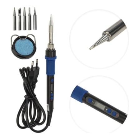 Rexant 12-0621 soldering iron, with temperature control and display, 65 watts, 220 V, 5 Pathers
