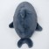 Skill of a soft toy "Cat" in a shark costume, 48 cm, blue color