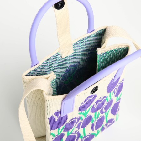 Bag on the "Chosulka" button, beige/lilac color-2