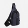 Male sling bag from textiles, headphone opening, gray color