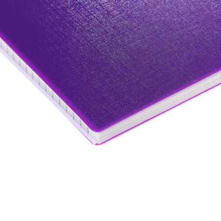 Notepad A6, 80 sheets of a cage, on the crest of canvas purple, plastic cover, micropercitual for separation-3