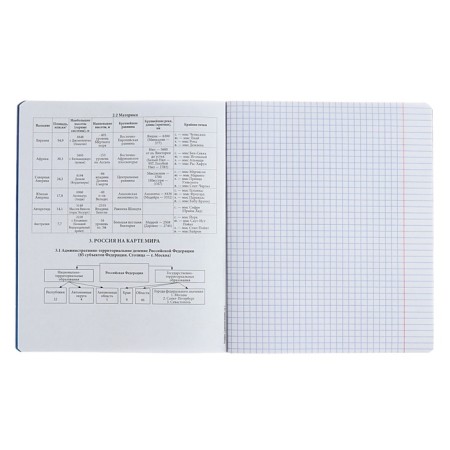 Subject notebook, 48 sheets, cell, geography, Erichkrause "Manga", cardboard cover Twin-LK, OFSET BELICT 100%, info block-3