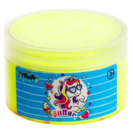 Slime "Glass", Butter series, yellow, 180 g, decorative filler mix-1
