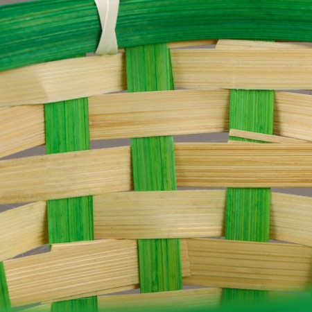 Wicker basket, 21 x 21 x 10/24 cm, bamboo, green-4