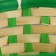 Wicker basket, 21 x 21 x 10/24 cm, bamboo, green