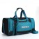 Road bag on a zipper, with an increase, 2 outer pockets, a long belt, black/sea wave color