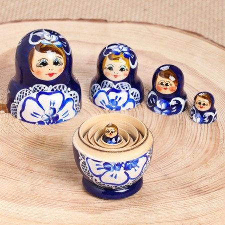 Doll "gzhel", blue dress, 5 puppet, 9.5-11 cm-3