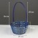 Wicker basket 20 x 20 x 9 cm, handle h = 25 cm, blue
