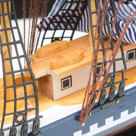 The ship is a souvenir average "horseman", the sails are blue, mix, 43x8.5x39 cm-11
