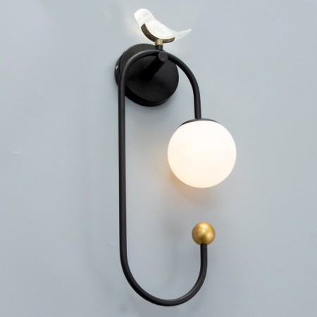 Bra "bird" E27 40W LED 2W gold-black 20.5x12x44.5cm-1