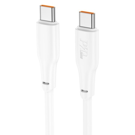 Cable Hoco X93, Type-C-Type-C, 60 W, 3 A, 1 m, fast charging, TPE braid, white