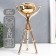 Summary Metal for 1 candle "Trinoga with a dome" gold 24x13x13 cm