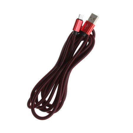 MicroUSB cable - usb, 2.1 a, nylon braid, 2 meters, red-2
