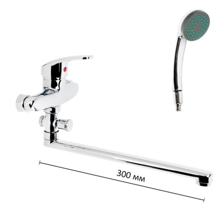 ROEGEN RC100A bath mixer, one -leaf, with shower set, zinc, chrome