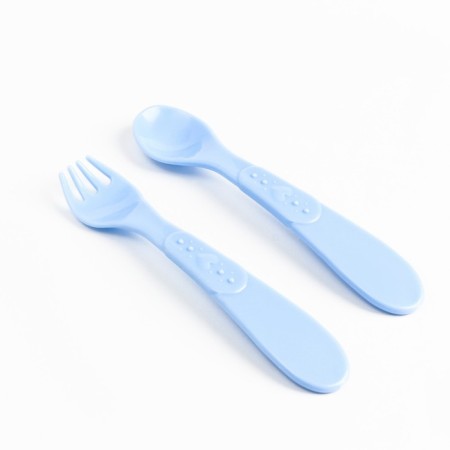 A set of children's dishes "Corgi", a plate on a suction cup 250ml, fork, spoon-4
