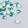 Decor "Semiobusins ​​and rhinestones. Gradient blue-gold" d = 6 mm 10g 200 pcs 5x2.5 cm mix