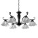 Luracia chandelier 6he27 40W Black and white 77x77x37-72 cm Bayerlux