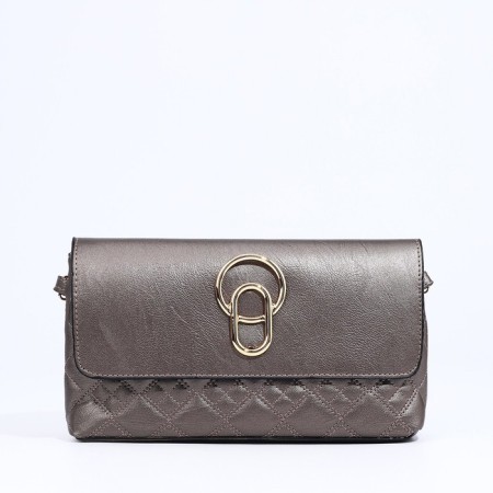 Bag-clate on magnet, long belt, bronze color