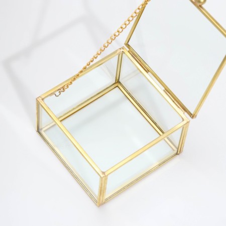 Casket for rings "rectangle", 8x8x5 cm, glass-4