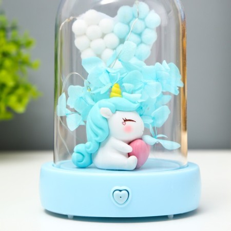 Nightlight music flask "Unicorn" Led 3haa Blue 9.5x9.5x16 cm-3