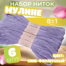 Set of threads Muline No. 155, 8 ± 1 m, 6 pcs, the color of the blue-violet