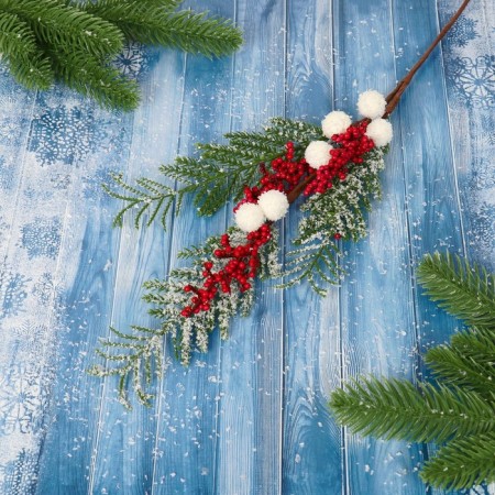 Decor "Winter Dreams" New Year's branch, 50 cm