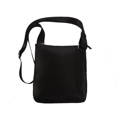 Male bag, lightning department, 2 outer pockets, adjustable belt, black color-1