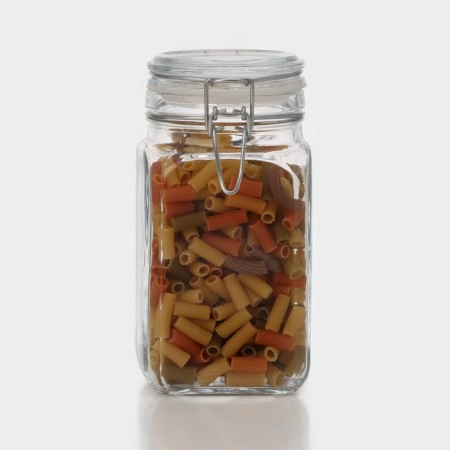 Bank for bulk products glass Cremlin 1.3 liters, with a lid-6