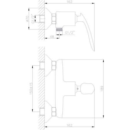 Shower mixer rush island is6535-63, single-rowing, mounted in the wall, chrome-1