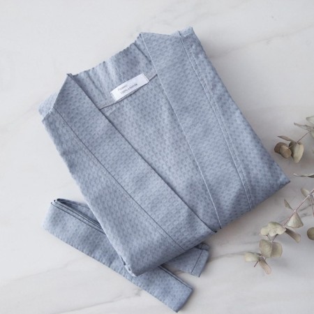 Wafel dressing gown for economy and I am size 46-48, gray, 100% cotton, 200g/m2-8