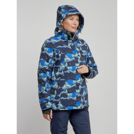 Ski jacket female winter, size 42, dark blue color-1