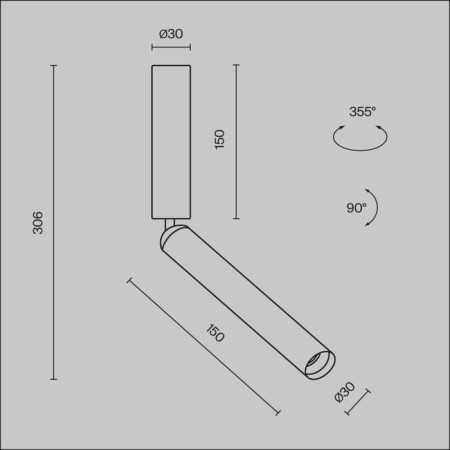 Technical C142CL-6W3K-W Focus T, 30x30x306 mm ceiling lamp, LED, 6W, 450LM, 3000K, white color-8