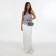 Female bag, valve department, long chain, silver color