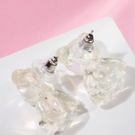 Acryl earrings "Marmalade Bear", pink color-2