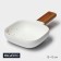 Porcelain dish for serving with a wooden handle Magistro, 15 × 15 cm, white color